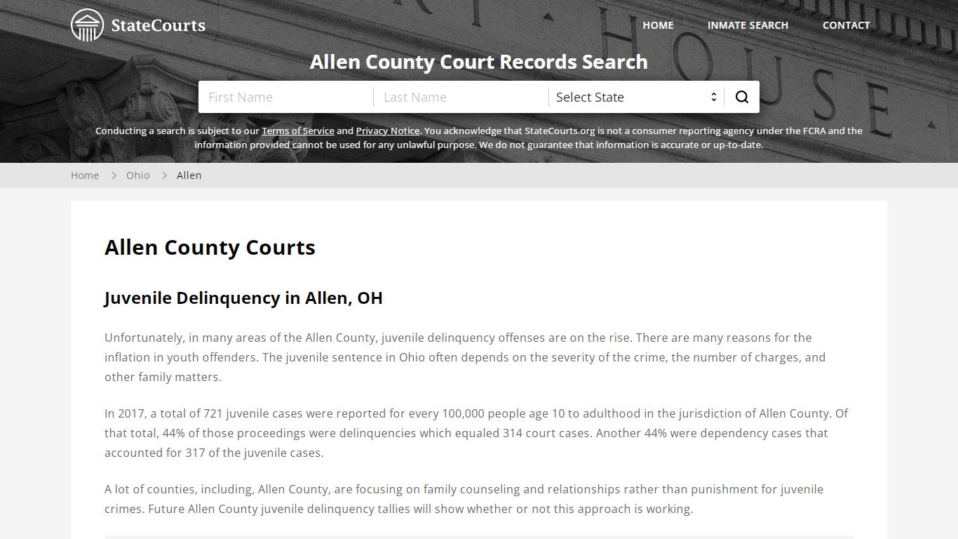 Allen County, OH Courts - Records & Cases - StateCourts